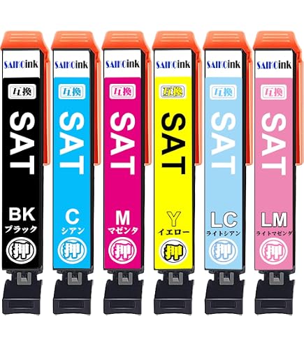 Amazon.co.jp: エプソン SAT-6CL 互換インクカートリッジ 6色セット